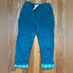 Hanna Andersson dark green boys flannel cuffed pants